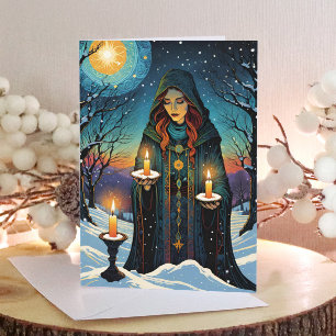 Brigid Imbolc Candlemas Forest Celtic Wiccan Holiday Card