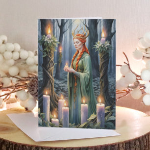 Brigid Imbolc Candlemas Forest Celtic Wiccan Holiday Card