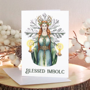 Brigid Imbolc Candlemas Snowflake Celtic Wiccan Holiday Card