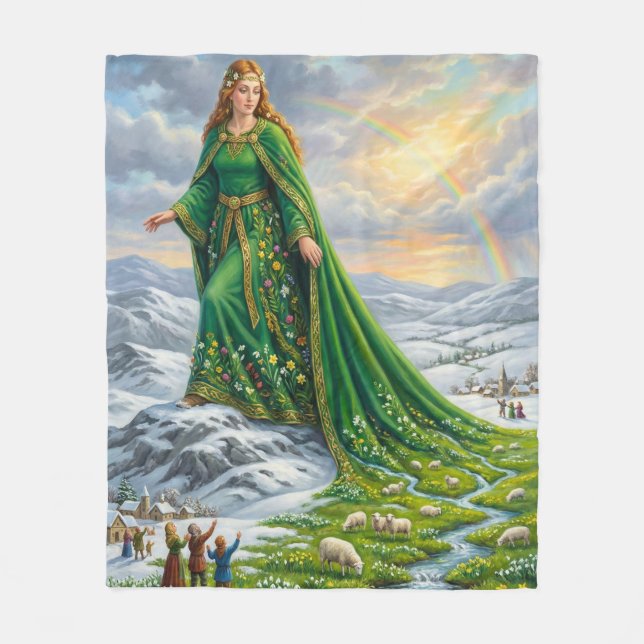 Brigid’s Mantle (Bringing the Spring) Fleece Blanket (Front)