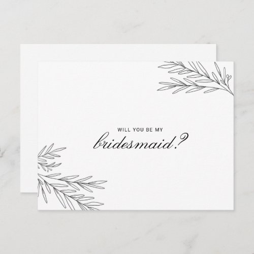 Brigitte Classic Minimal will you be my bridesmaid Invitation Postcard