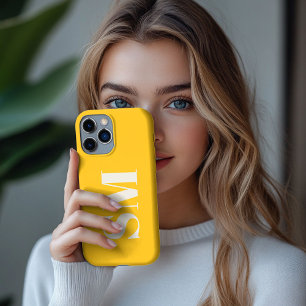 Brigt Yellow Monogram initial iPhone 13 Pro Max Case