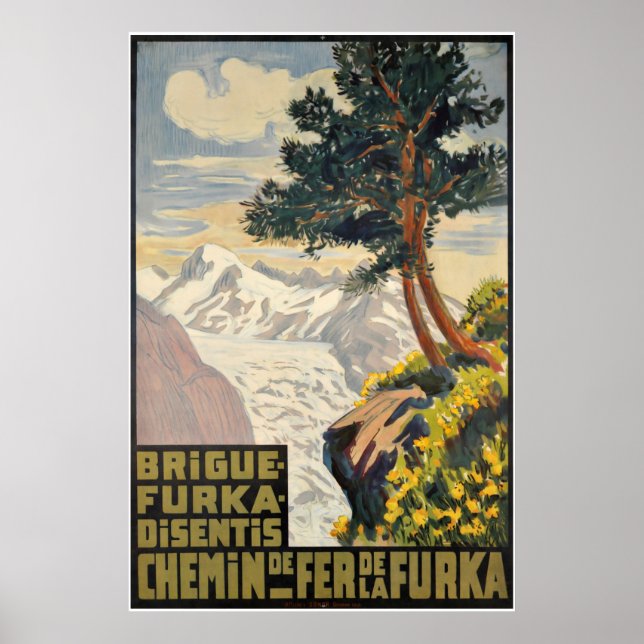 Brigue-Furka-Disentis, Chemin de Fer de la Furka Poster (Front)