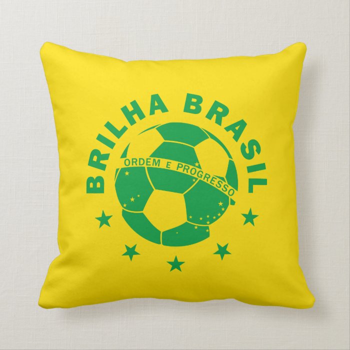 Brilha Brasil   Brazilian Soccer Throw Pillow