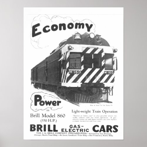 Brill Light_Weight  Passenger Train 1932     Poster