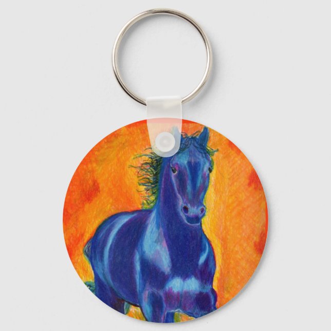 Brillian Blue Horse Keychain (Front)