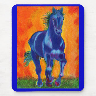 Brillian Blue Horse Mouse Pad