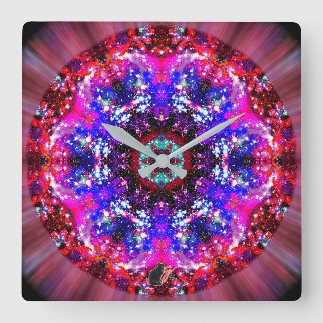 Brilliance Stellar Kaleid Square Wall Clock (Front)