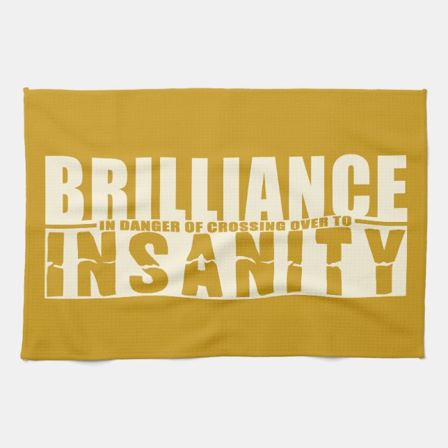 BRILLIANCE VS INSANITY custom hand towel (Horizontal)