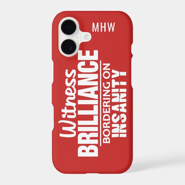 BRILLIANCE VS INSANITY custom monogram & color Iphone Case (Back)