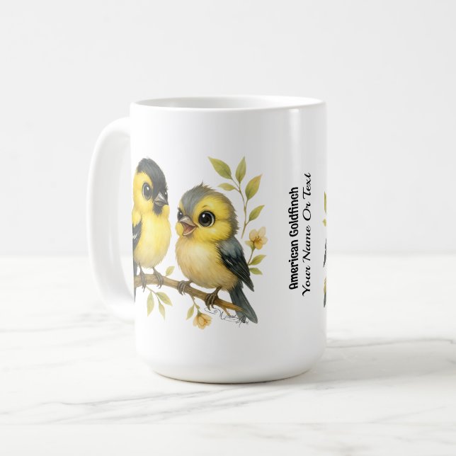 Brilliant American Goldfinch Coffee Mug (Front Left)