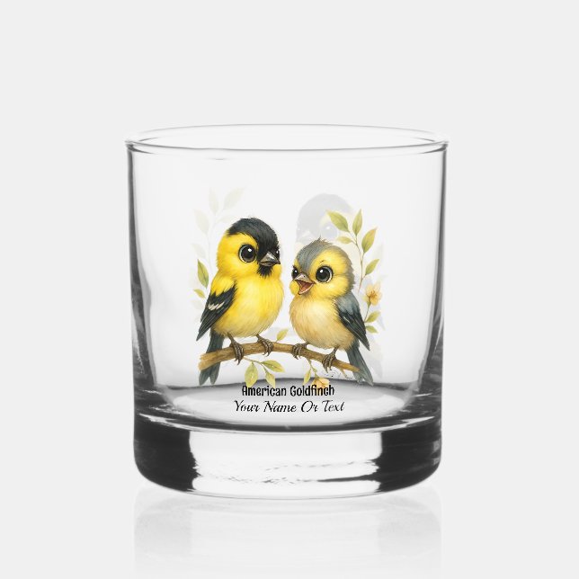 Brilliant American Goldfinch Glass (Front)