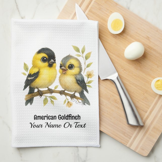 Brilliant American Goldfinch Kitchen Towel (Quarter Fold)