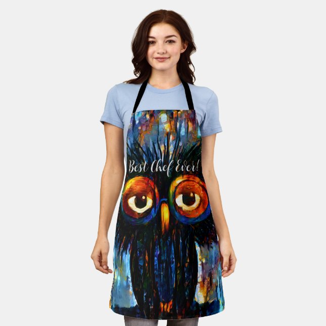Brilliant and Wise Owl Apron (Worn)