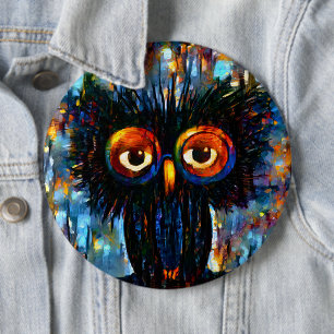 Brilliant and Wise Owl Button