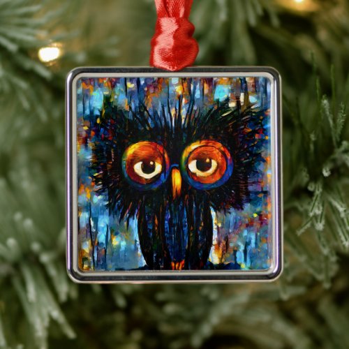 Brilliant and Wise Owl Metal Ornament