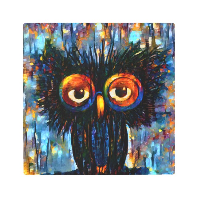Brilliant and Wise Owl Metal Print (Front)