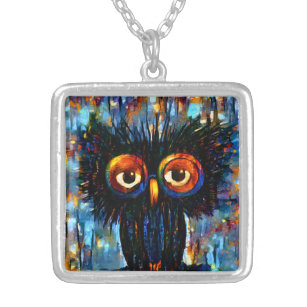 Brilliant and Wise Owl Silver Plated Necklace