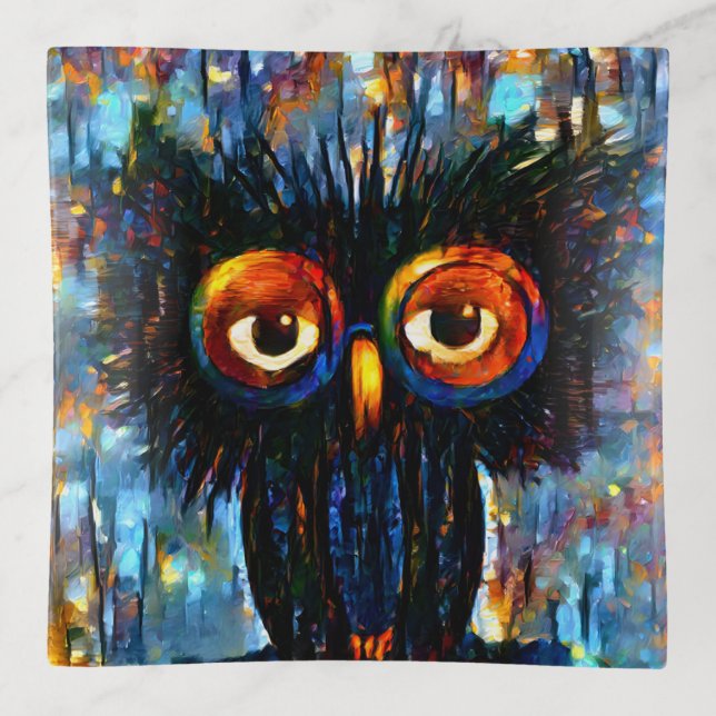 Brilliant and Wise Owl Trinket Tray (Front)