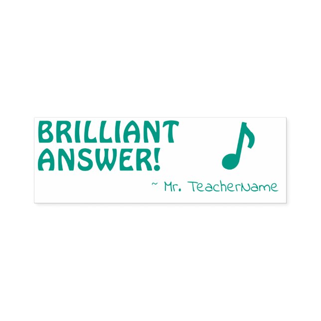 "BRILLIANT ANSWER!" Acknowledgement Rubber Stamp (Design)