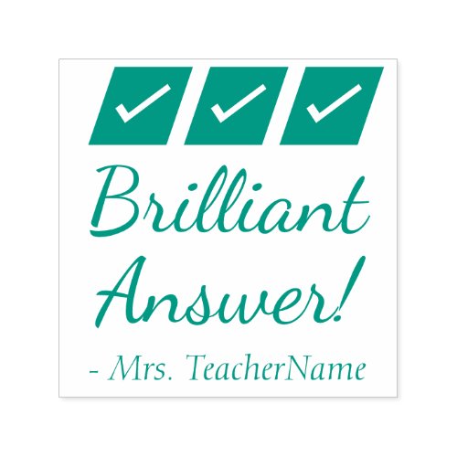 Brilliant Answer Commendation Rubber Stamp