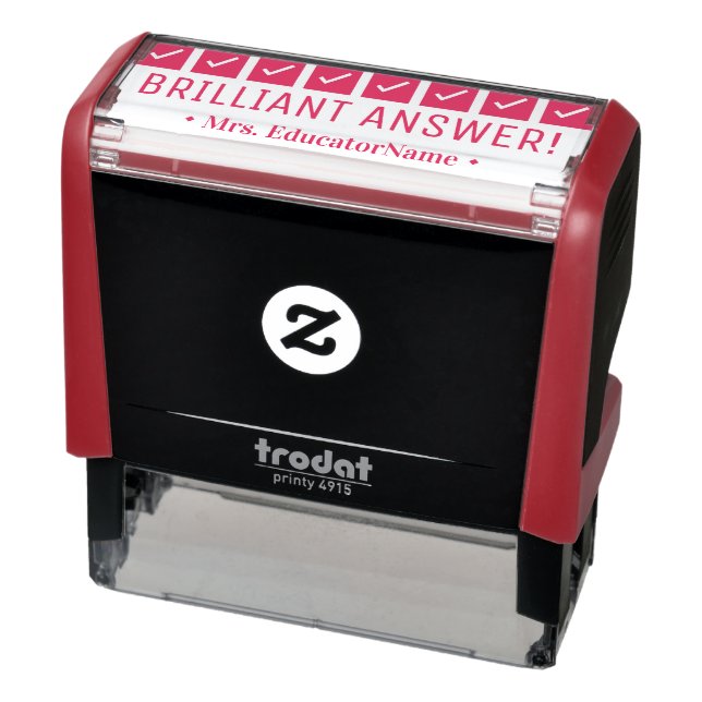 "BRILLIANT ANSWER!" + Custom Teacher Name Self-inking Stamp (Product)