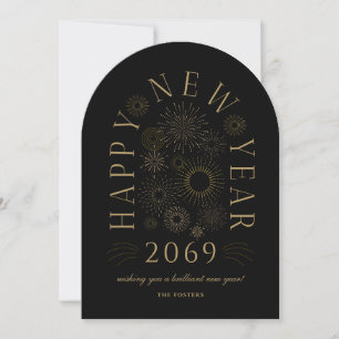 Brilliant Arch New Year Firework Greeting Card