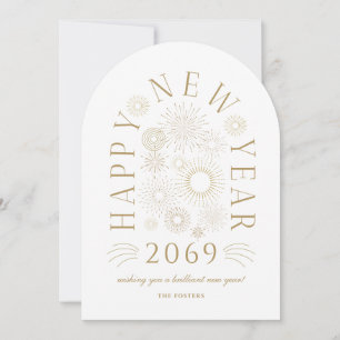 Brilliant Arch New Year Firework Greeting Card