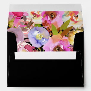 Brilliant Blooms Watercolor Floral Wedding  Bridal Envelope