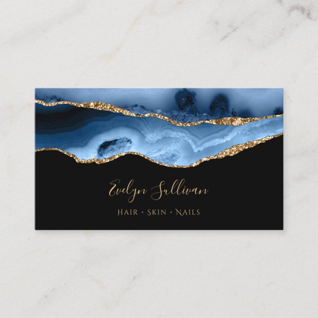 brilliant blue agate business card (Front)