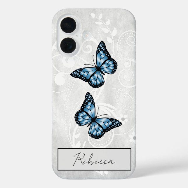 Brilliant Blue Butterflies Case-Mate iPhone Case (Back)