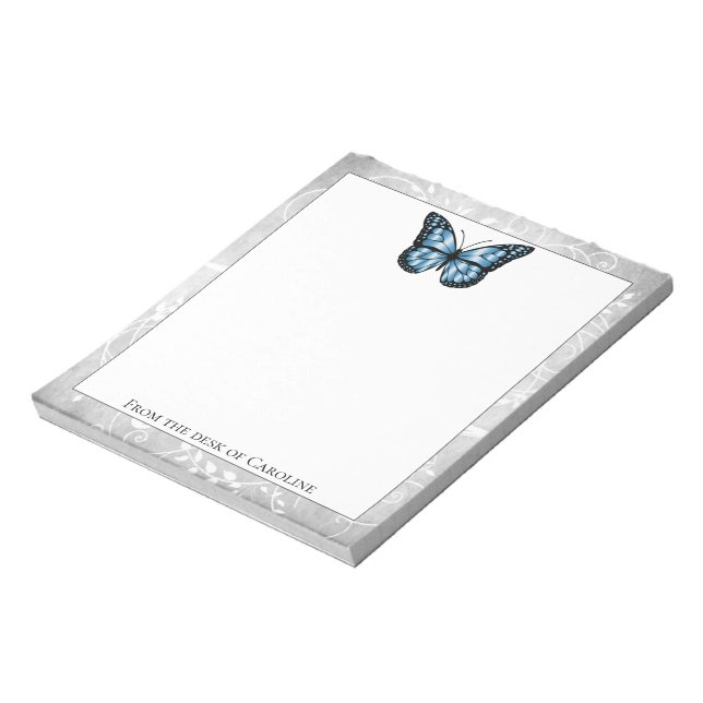 Brilliant Blue Butterfly Notepad (Rotated)