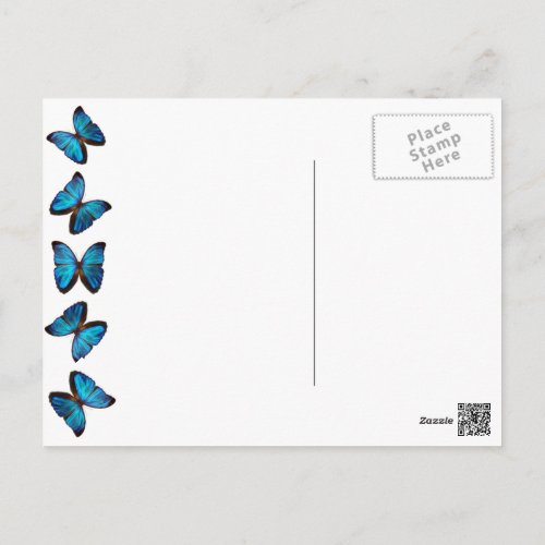 Brilliant Blue Monarch Butterfly post card