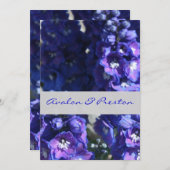Brilliant Blue & Purple Floral Wedding Invitation (Front/Back)
