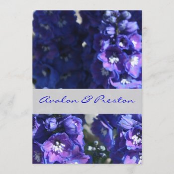 Brilliant Blue & Purple Floral Wedding Invitation by theedgeweddings at Zazzle