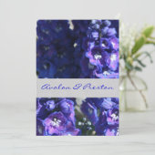 Brilliant Blue & Purple Floral Wedding Invitation (Standing Front)