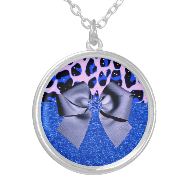 Brilliant Blue Silver Plated Necklace (Front)