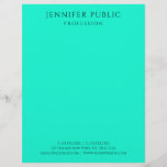 Brilliant Bright Neon Mint Green Modern Simple Letterhead<br><div class="desc">Brilliant Bright Neon Mint Green Modern Simple Template Elegant Letterhead.</div>