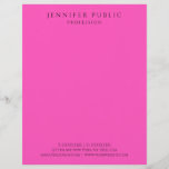 Brilliant Bright Neon Pink Modern Simple Template Letterhead<br><div class="desc">Brilliant Bright Neon Pink Modern Simple Template Elegant Letterhead.</div>