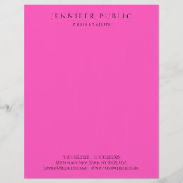 Brilliant Bright Neon Pink Modern Simple Template Letterhead