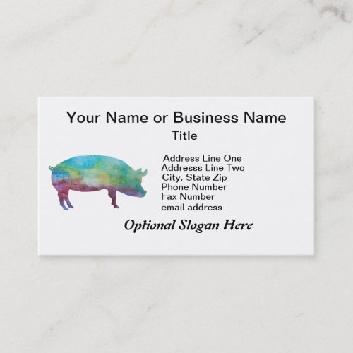 Brilliant Color-washed Pigs Business Card Templates