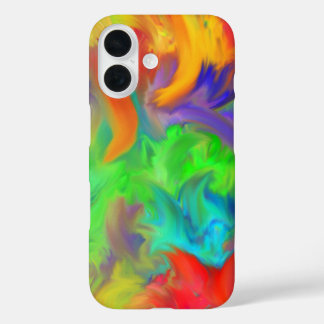 Brilliant Color Waves Abstract Art iPhone 16 Case
