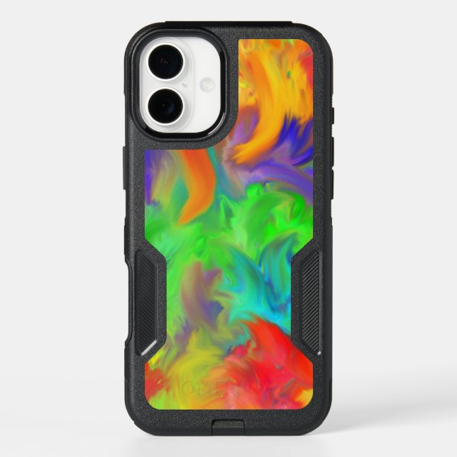 Brilliant Color Waves Abstract Art Otterbox iPhone Case (Back)