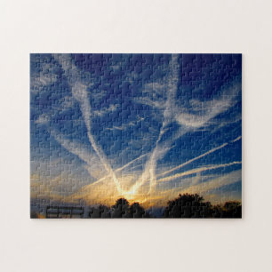 Brilliant Colorful Fall Farm Evening Skies Family Jigsaw Puzzle