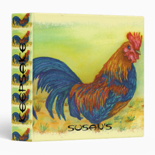BRILLIANT COLORFUL ROOSTER BINDER