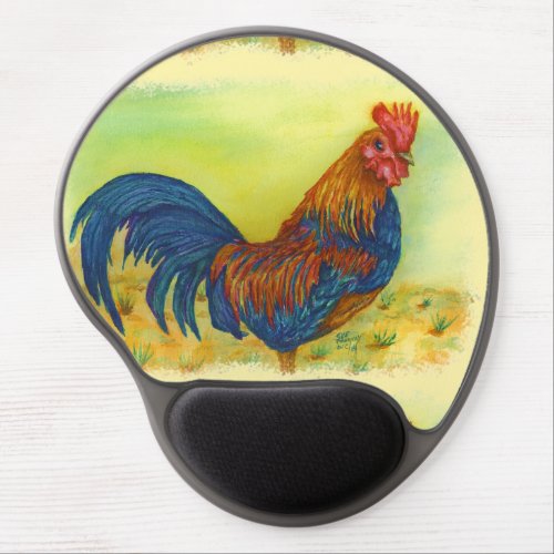 BRILLIANT COLORFUL ROOSTER GEL MOUSE PAD