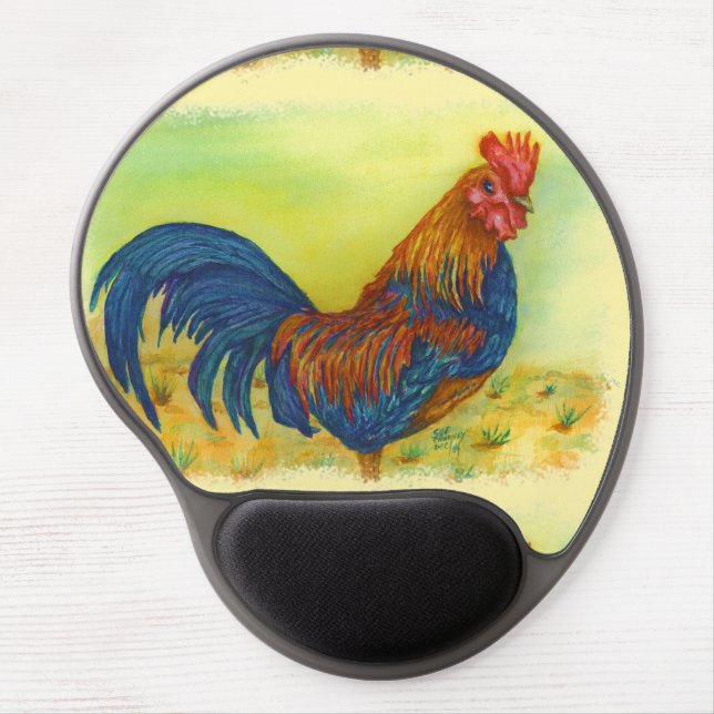 BRILLIANT COLORFUL ROOSTER GEL MOUSE PAD (Front)