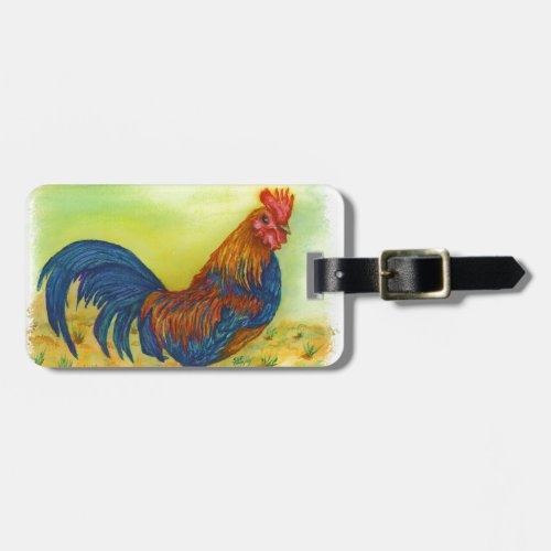 BRILLIANT COLORFUL ROOSTER LUGGAGE TAG