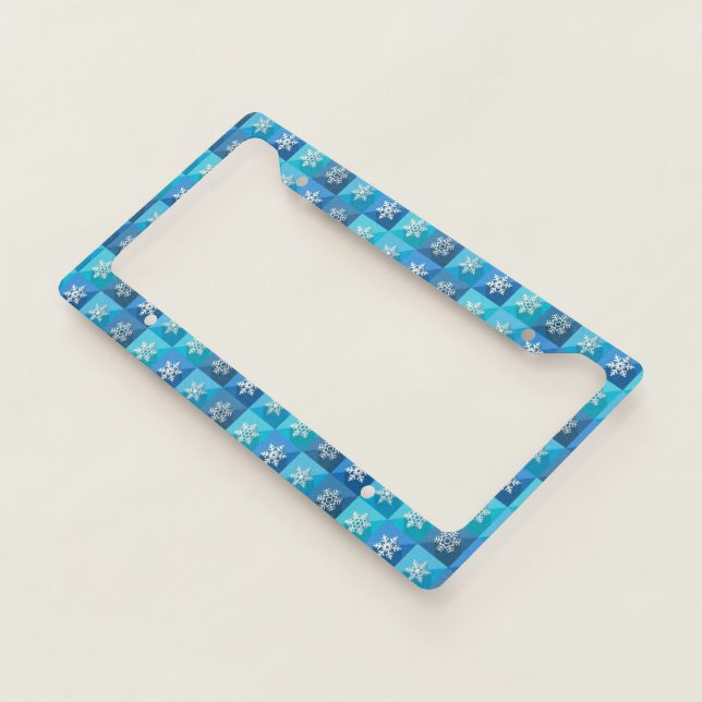 Brilliant Cool Great Christmas Blue Snowflake License Plate Frame (3/4)