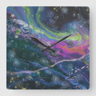 Brilliant cosmic Hurricane Square Wall Clock